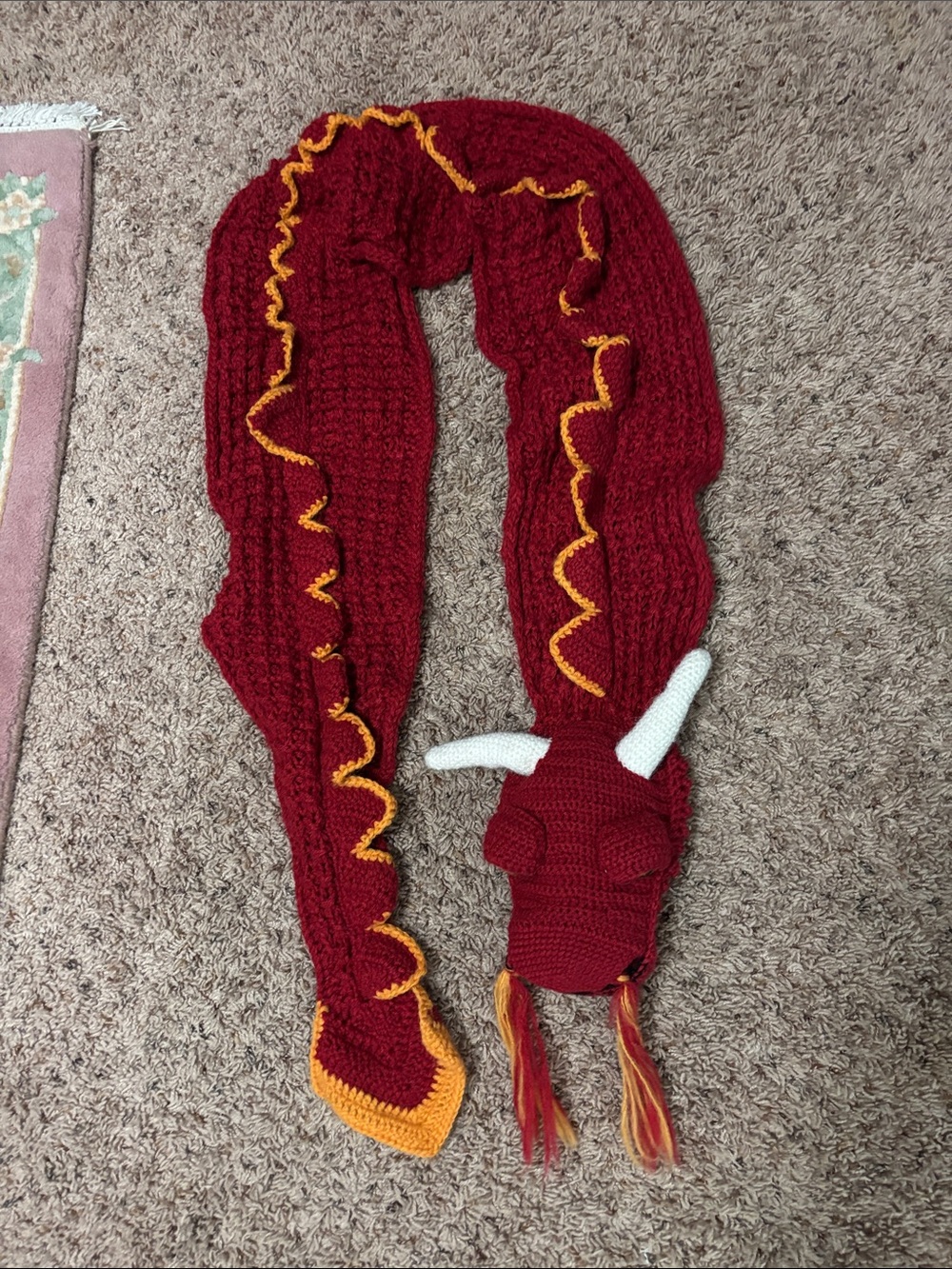 Red and Gold Dragon Scarf